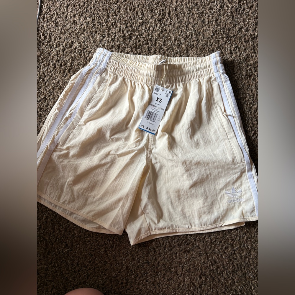 Adidas Cream Athletic Shorts